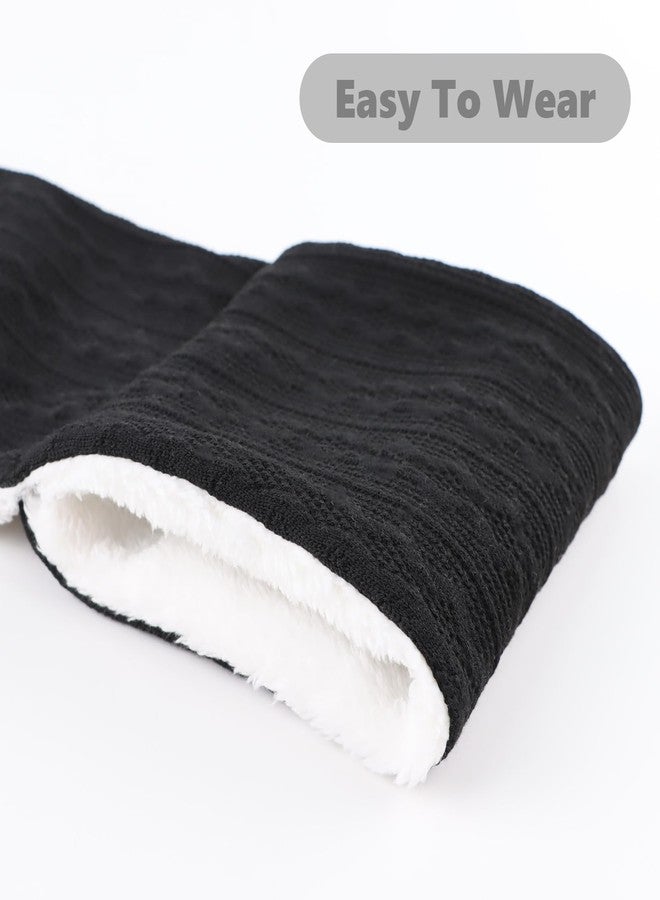 OMUKY Unisex Winter Knit Warm Scarves Thick Fleece Scarf Cold Weather Soft Neck Warmer for Women Men(Adult Black) - Image 5